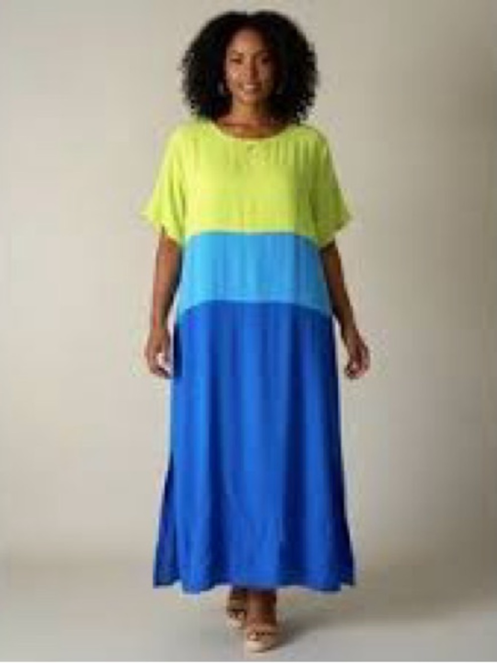 Diane Von Furstenberg Boho Colorblock Summer Maxi Dress M